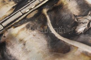 Ezüst (Ag) cukortartó doboz, jelzett: dianás jelzés és AK mesterjegy. Oroszlánkarmos lábakon hólyago...