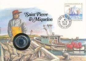 Franciaország / Saint Pierre és Miquelon 1988. 1Fr "Charles de Gaulle" felbélyegzett borítékban, bélyegzéssel, német nyelvű leírással T:UNC France / Saint Pierre & Miquelon 1988. 1 Franc "Charles de Gaulle" in envelope with stamp and cancellation, with German description C:UNC