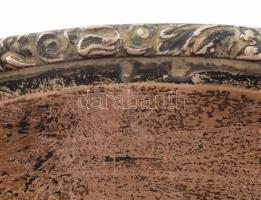 Szecessziós ezüst (Ag) tálca, pereménél stilizált futó növényi mintával, jelzett, 41x23 cm, nettó: 7...