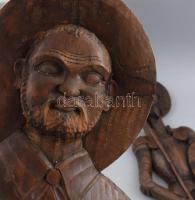 2 darab nagyméretű villla és kanál falidísz, Don Quijote és Sancho Panza figurájával díszítve, h: 80...