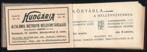 1912 Köbtábla a mellényzsebben. Fakereskedők, építészek és faiparosok részére. Szerk.: Krammer Jenő....