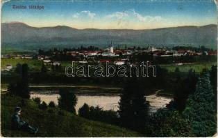 Zsolna, Sillein, Zilina; látkép. Vasúti levelezőlapárusítás 23. sz. 1916. / general view (EK)