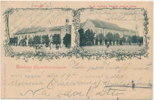 1899 (Vorläufer) Gyulafehérvár, Karlsburg, Alba Iulia; Hunyady tér, Római katolikus Irgalmas Nővérek intézetének zárdája. Weisz Bernát kiadása / square, nunnery. Art Nouveau, floral (EK)