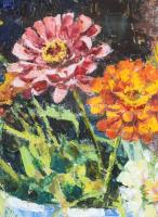 Vati József (1927-2017): Csendélet. Olaj, farost, jelzett, üvegezett, keretben, 45x60 cm