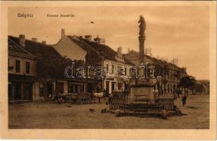 1910 Galgóc, Frasták, Hlohovec; Ferenc József tér, Galgóczi Villamos Telep, gyógyszertár, üzletek / square, pharmacy, shops (EK)