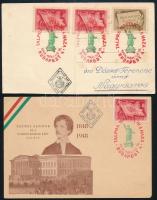 1948 2 db levelezőlap &quot;TALPRA MAGYAR, HI A HAZA / BUDAPEST&quot; elsőnapi alkalmi bélyegzéssel