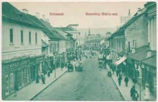 Kolozsvár, Cluj; Wesselényi Miklós utca, Kovács József, Ifj. Buzetzko Domokos és Pap üzlete, Pannonia szálloda. Újhelyi és Boros kiadása / street, shops, hotel