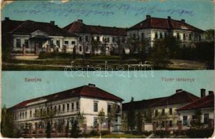 1917 Eperjes, Presov; Tüzérlaktanya. Grosszmann Ernő kiadása / K.u.K. military artillery barracks (b)