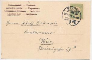 1902 Brassó, Kronstadt, Brasov; Rathaus. Fröhliche Weihnachten / Városház, Karácsonyi szecessziós üd...