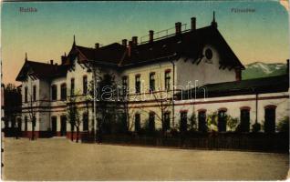 Ruttka, Vrútky; Pályaudvar, vasútállomás. Vasúti levelezőlapárusítás 14. sz. 1916. / railway station (EM)