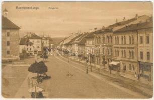 1909 Besztercebánya, Banská Bystrica; Mátyás tér, Papp Gyula és Társa üzlete, bor és sör csarnok. Machold F. kiadása / square, beer and wine hall, shops (EK)