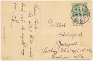 1909 Besztercebánya, Banská Bystrica; Mátyás tér, Papp Gyula és Társa üzlete, bor és sör csarnok. Ma...