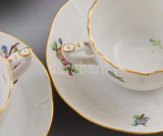 6 db Herendi Eton mintás mokkás csészék, aljjal. Kézzel festett, jelzett, hibátlan