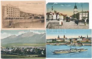 21 db RÉGI külföldi város képeslap vegyes minőségben / 21 pre-1945 mostly European town-view postcards in mixed quality