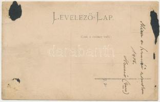 1906 Hrussó, Rusó, Hrusov; vár kirándulókkal / castle ruins / Hrusovsky hrad. photo (ragasztónyomok ...