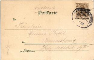 1902 Quedlinburg, Bismarck Thurm. R. Lederbogen Art Nouveau, floral, litho (EB)