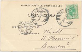1899 (Vorläufer) Turnu Severin, Szörényvár; Liceul Trajan, Ruinele podului Trajan. Josef Frisch / sc...