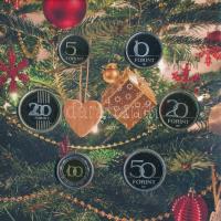 2019. 5Ft-200Ft (6xklf) forgalmi sor + "Boldog Karácsonyt" Cu-Zn emlékérem, dísztokban T:P...