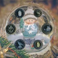 2019. 5Ft-200Ft (6xklf) forgalmi sor + "Boldog Karácsonyt" Cu-Zn emlékérem, dísztokban T:P...