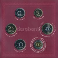 2018. 5Ft-200Ft (6xklf) forgalmi sor + "Albert aranyforintja" jelzett, aranyozott Ag utánv...