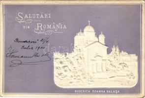 1900 Bucharest, Bukarest, Bucuresti, Bucuresci; Biserica Doamna Balasa / church. Embossed