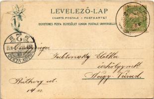 1903 Tátra, Magas-Tátra, Vysoké Tatry; Tájrészlet a Ferenc József csúcsról, Felkai völgy a Hosszú-tó...