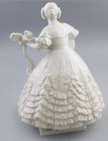 Herendi Déryné porcelán figura, fehér mázas, alján masszába nyomott jelzéssel, kis kopással, m: 36 c...