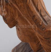 Csorvássy István (1912-1986): Favágó. Faragott fa, kopott, jelzett, m: 24 cm