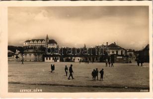 Léva, Levice; tér, Wilcsek, Pollák üzlete, vendéglő, mozi / square, shops, restaurant, cinema