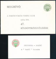 1974 Ferencvárosi Torna Club (FTC) küldöttközgyűlési meghívó