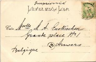 1900 Trencsén, Trencín; vár és a vasútállomás felvételi épülete. Gansel Lipót 130. / Trenciansky hra...