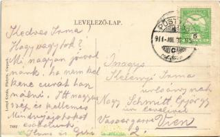 1911 Pöstyén, Piestany; Hála emlékszobor a parkban. Lampl Gyula kiadása / Votiv-Statue im Park / mon...