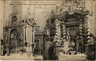 1913 Lőcse, Levoca; Gróf Csáky család oltára a Szent Jakab templomban. Braun Fülöp kiadása / church, interior, altar (EK)