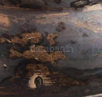 Kristály váza, ezüst (Ag) talpazatban, jelzett, m: 28,5 cm