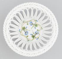 Herendi ibolya mintás fonott tálka. kézzel festett, jelzett, hibátlan d: 8,5 cm