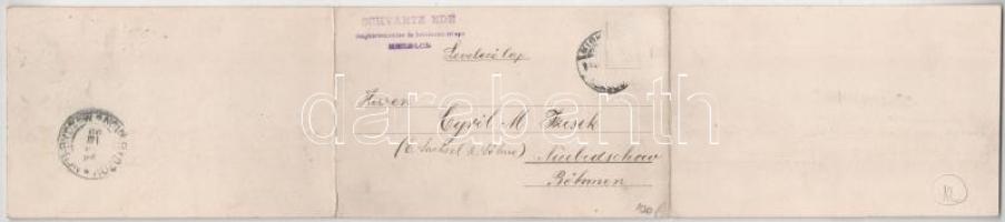 1899 (Vorläufer) Miskolc, 3-részes kihajtható panorámalap. Verő J. és Társa kiadása (hajtásnál szaka...