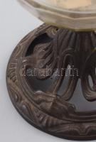 Petroleum lámpa szecessziós fém talppal. hibátlan 42 cm