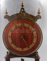 Antik forgóingás óra, felújítandó, üveg búrával, m: 31 cm