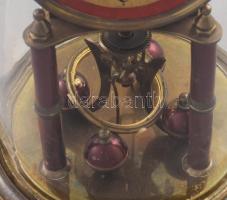 Antik forgóingás óra, felújítandó, üveg búrával, m: 31 cm