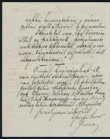 1909 Motesiczky Imre, Trencsén vármegye alispánjának saját kezű levele