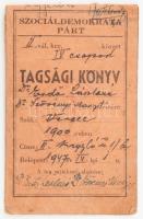 1947 MSZDP tagsági könyv bélyegekkel