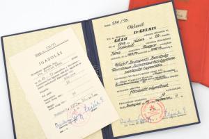 1966-1973 MSZMP Pártfőiskola leckekönyv és bizonyítány