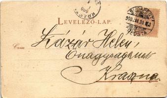 1900 Budapest V. Országház, Parlament. Back & Schmitt Art Nouveau, litho s: Rosenberger (EK)