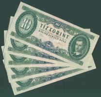1975. 10Ft (5x) egymásutáni sorszámmal T:II,II-