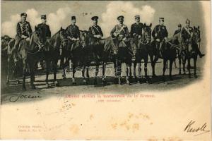 1901 Oficeri streini la manevrele de la Roman. Colectia Spada Seria A. No. 6. / Román katonai hadgyakorlat, külföldi tisztek / Romanian military maneuvers, foreign officers (vágott / cut)