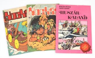 3 db képregény: Huszárkaland, Bogáti Péter regénye nyomán írta: Cs. Horváth Tibor, rajzolta: Zórád Ernő, 64 p. + Kockás 18. és 19. szám, benne Bambi, Pif, stb.