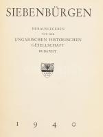 Siebenbürgen (Erdély.) Bearbeitet: József Deér. Bp., 1940, Ungarischen Historischen GesellSchaft (Magyar Történelmi Társulat), 283+(3) p.+ 136 (képtáblák) t.+ 20 (térképek) t. Német nyelven. Rendkívül gazdag, fekete-fehér és színes képanyaggal illusztrált. Kiadói aranyozott egészvászon-kötés, kopott borítóval, hiányzó térkép-melléklettel.