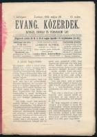 1913 Zombor, az Evang. közérdek c. egyházi, iskolai és társadalmi lap I. évf. 10. száma