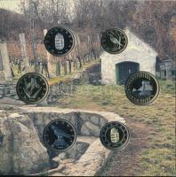 2022. 5Ft-200Ft (6xklf) forgalmi sor szettben + "Somlói borvidék" Cu-Ni-Zn proof emlékérem...