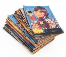 1973 Füles magazin közel teljes évfolyama, egy szám hiánnyal (45. sz.), XVII. évf. 1-44., 46-52. sz. Kiadói tűzött papírkötés, túlnyomórészt jó állapotban.